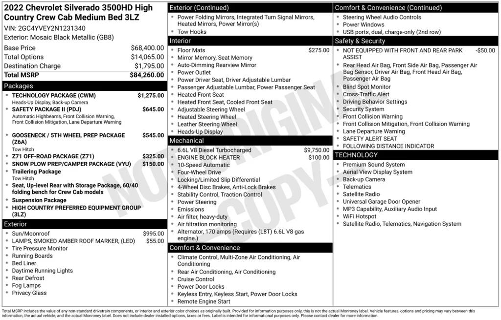 chevrolet silverado 3500hd 2022 2GC4YVEY2N1231340 image chevrolet silverado 3500hd 2022 2GC4YVEY2N1231340 image